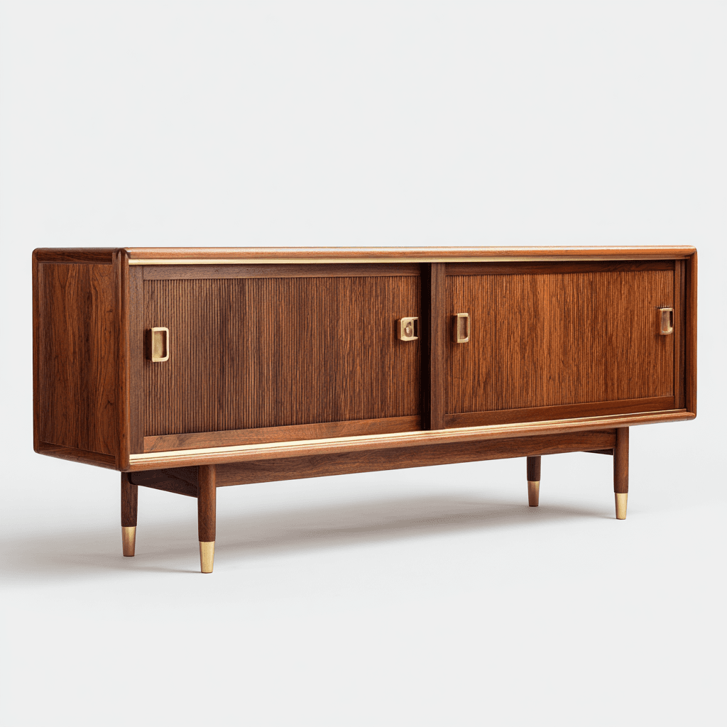 Knoll Inspired Walnut Credenza